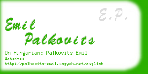 emil palkovits business card